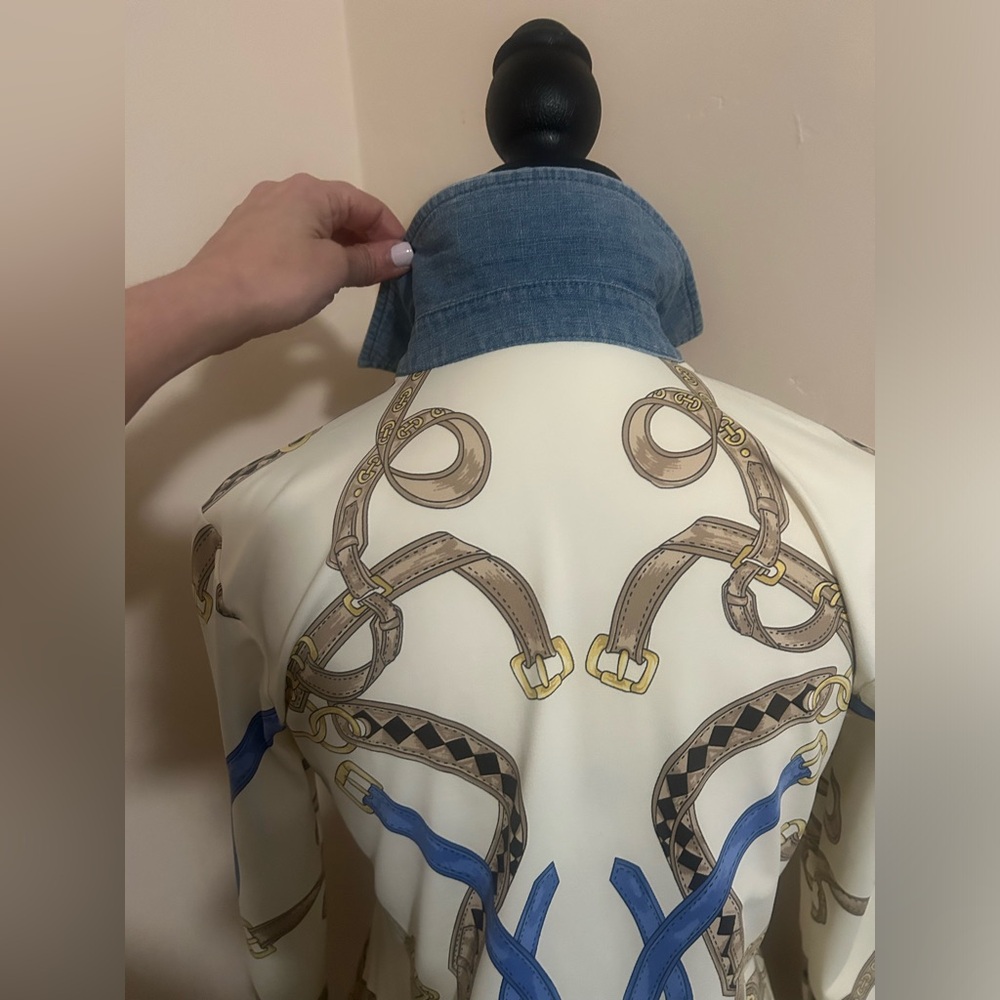 J.McLaughlin Equestrian Chambray Top - Picture 7 of 10